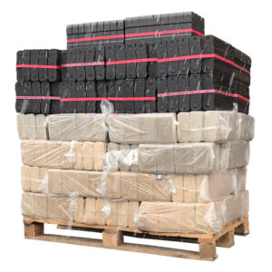 Mix di bricchetti di legno Pini Kay 100% rovere + frattone rovere Nestro (960Kg) Mix di bricchetti di legno ruf + palette di bricchette di lignite (930Kg)