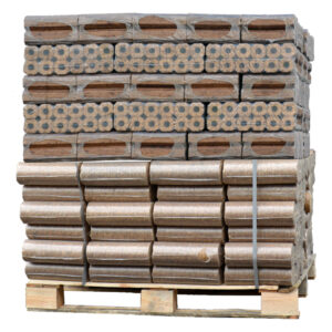 Pallet misto di bricchetti di legno Pini Kay + Nestro Mix (960Kg)